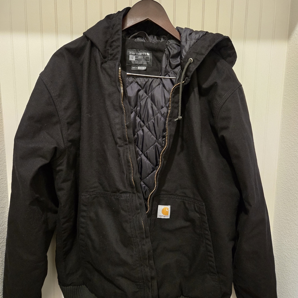 Carhartt Men's Black Quilted Hooded Jacket